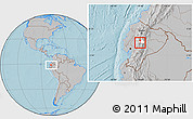 Gray Location Map of Mocha, highlighted parent region, hill shading