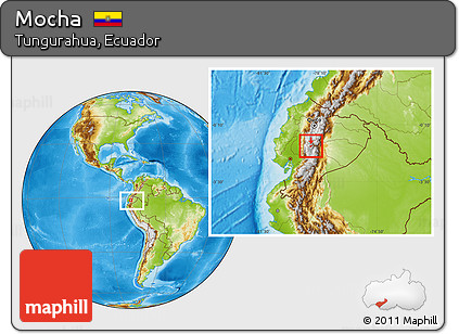 Physical Location Map of Mocha, within the entire country