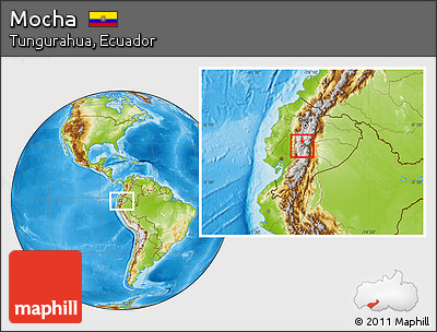 Physical Location Map of Mocha, within the entire country