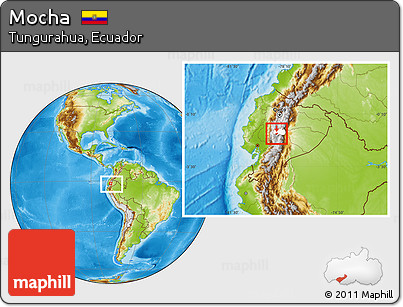 Physical Location Map of Mocha, highlighted parent region, within the entire country