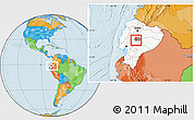 Political Location Map of Mocha, highlighted country, highlighted parent region, within the entire country