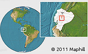 Satellite Location Map of Mocha, highlighted country, within the entire country