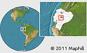 Satellite Location Map of Mocha, highlighted country, highlighted parent region, within the entire country