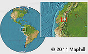 Satellite Location Map of Mocha, highlighted parent region