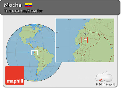 Savanna Style Location Map of Mocha, highlighted parent region