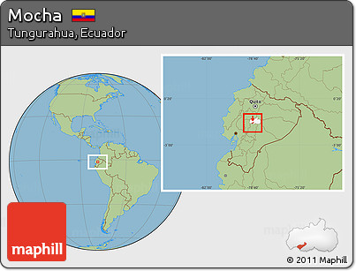 Savanna Style Location Map of Mocha, highlighted parent region
