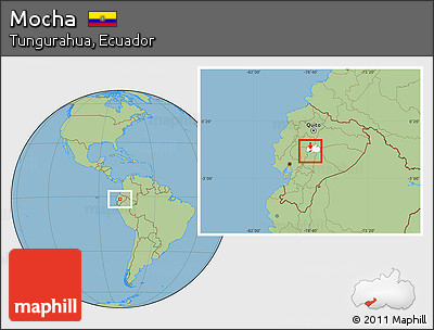 Savanna Style Location Map of Mocha, highlighted parent region