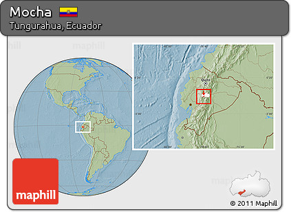 Savanna Style Location Map of Mocha, highlighted parent region, hill shading