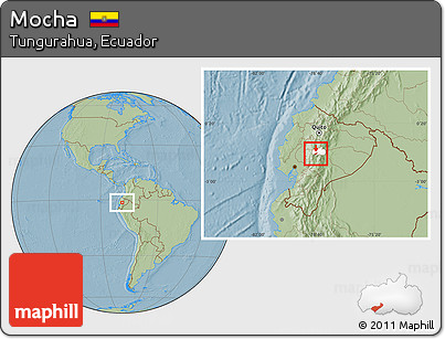 Savanna Style Location Map of Mocha, highlighted parent region, hill shading