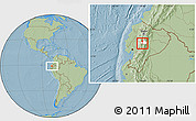 Savanna Style Location Map of Mocha, highlighted parent region, hill shading