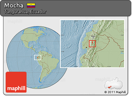 Savanna Style Location Map of Mocha, hill shading