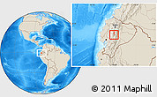 Shaded Relief Location Map of Mocha