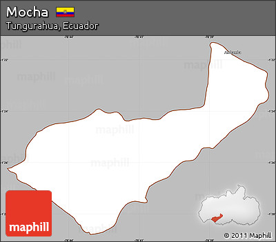 Gray Simple Map of Mocha, cropped outside