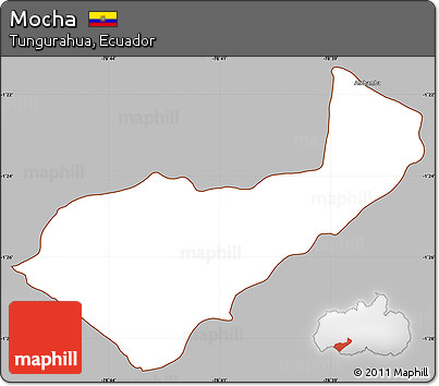 Gray Simple Map of Mocha, cropped outside