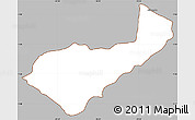 Gray Simple Map of Mocha, cropped outside