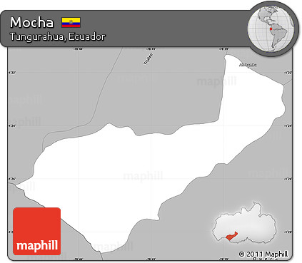 Gray Simple Map of Mocha