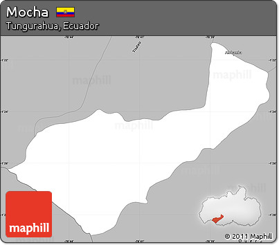 Gray Simple Map of Mocha