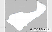 Gray Simple Map of Mocha, single color outside