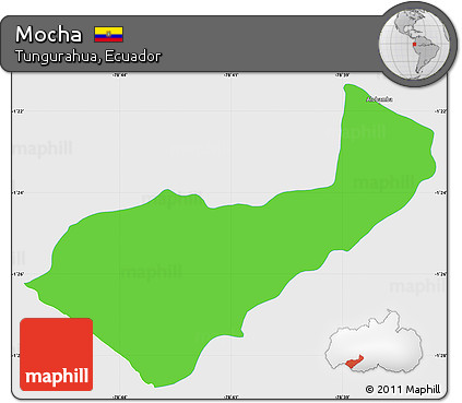 Political Simple Map of Mocha, single color outside