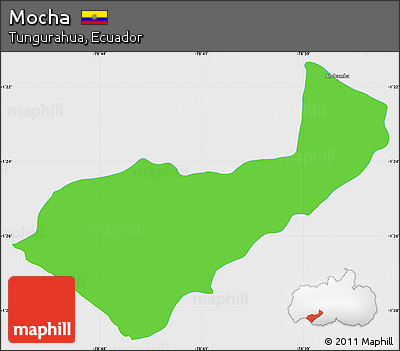 Political Simple Map of Mocha, single color outside