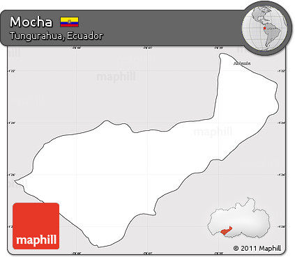 Silver Style Simple Map of Mocha, cropped outside