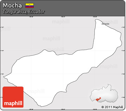 Silver Style Simple Map of Mocha, cropped outside