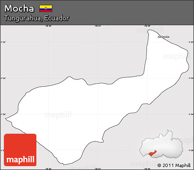 Silver Style Simple Map of Mocha, cropped outside