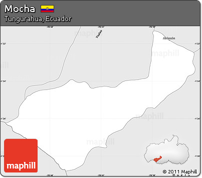 Silver Style Simple Map of Mocha