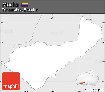Silver Style Simple Map of Mocha