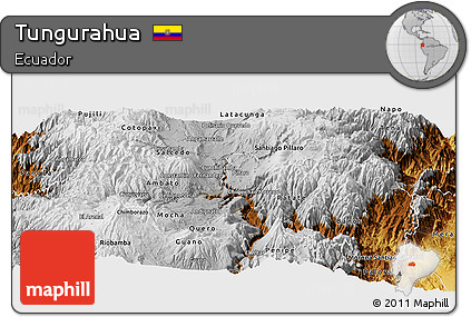 Physical Panoramic Map of Tungurahua
