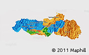 Political Panoramic Map of Tungurahua, cropped outside