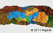 Political Panoramic Map of Tungurahua, darken