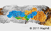 Political Panoramic Map of Tungurahua, physical outside