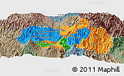 Political Panoramic Map of Tungurahua, semi-desaturated