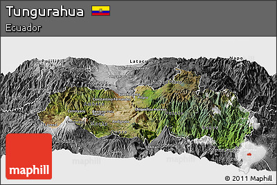 Satellite Panoramic Map of Tungurahua, desaturated