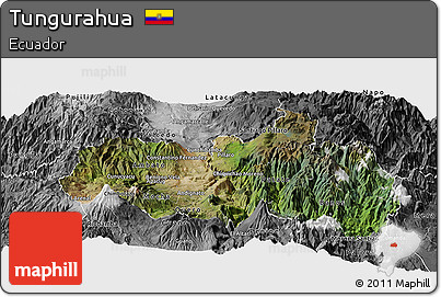 Satellite Panoramic Map of Tungurahua, desaturated