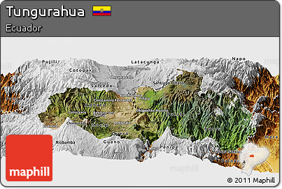 Satellite Panoramic Map of Tungurahua, physical outside