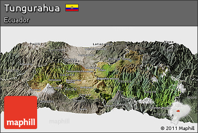 Satellite Panoramic Map of Tungurahua, semi-desaturated