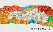 Shaded Relief Panoramic Map of Tungurahua, political outside