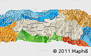 Shaded Relief Panoramic Map of Tungurahua, political shades outside