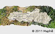 Shaded Relief Panoramic Map of Tungurahua, satellite outside