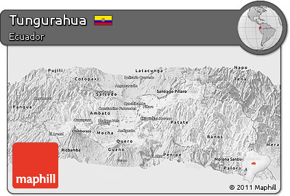 Silver Style Panoramic Map of Tungurahua