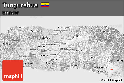 Silver Style Panoramic Map of Tungurahua