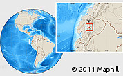 Shaded Relief Location Map of Patate, highlighted parent region