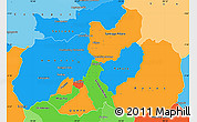 Political Simple Map of Tungurahua, political shades outside