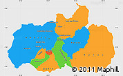 Political Simple Map of Tungurahua, single color outside