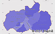 Political Shades Simple Map of Tungurahua, cropped outside