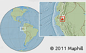 Savanna Style Location Map of Chinchipe, highlighted parent region, hill shading