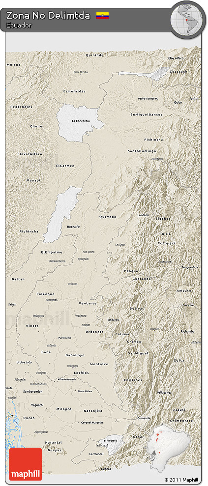Classic Style 3D Map of Zona No Delimtda