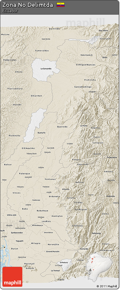 Classic Style 3D Map of Zona No Delimtda